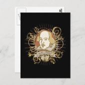 William Shakespeare Wappen (Gold) Postkarte (Vorne/Hinten)