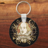 William Shakespeare Wappen (Gold) Schlüsselanhänger (Vorderseite)