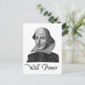 William Shakespeare Will Power Postkarte (Stehend Vorderseite)