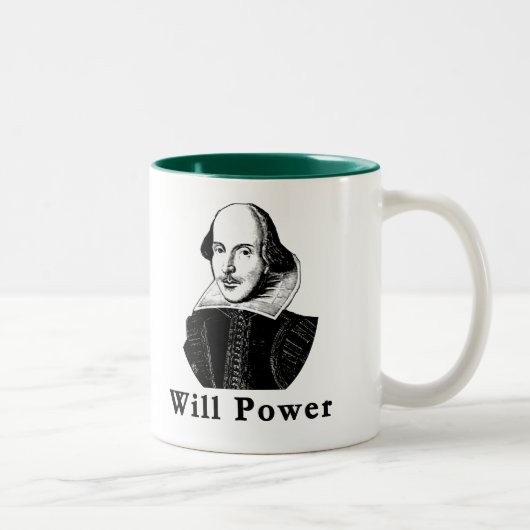 William Shakespeare WIRD POWER T-Shirts Zweifarbige Tasse (Rechts)
