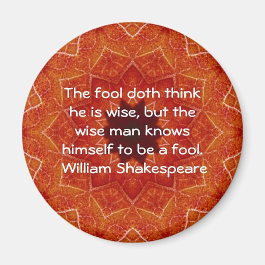 William Shakespeare Wisdom Quotage Sprichwort Magnet (Vorne)