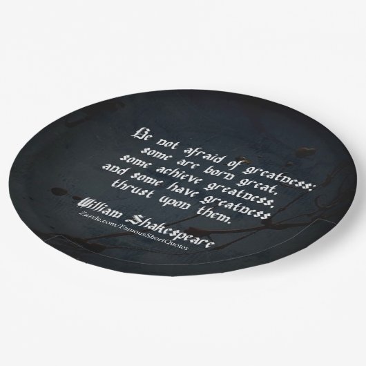William Shakespeare Zitat - Greatness Pappteller (Schrägansicht)