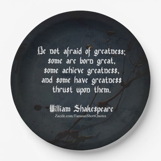 William Shakespeare Zitat - Greatness Pappteller (Vorderseite)