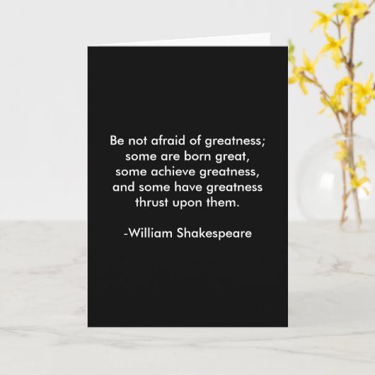 William Shakespeare Zitat - Groß Karte (Gelbe Blume)