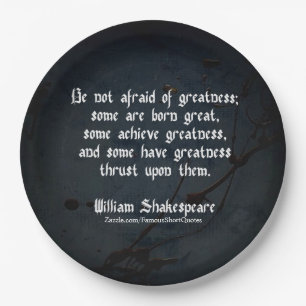 William Shakespeare Zitat - Größe Pappteller