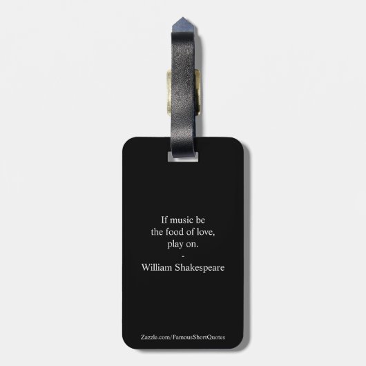 William Shakespeare Zitat - Liebe Gepäckanhänger (Rückseite vertikal)