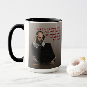William Shakespeare Zitat über Cowards und Tod Tasse