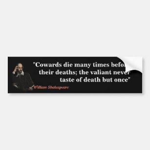 William Shakespeare Zitat über Feiglinge und Tod Autoaufkleber