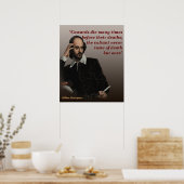 William Shakespeare Zitat über Feiglinge und Tod Poster (Küche)