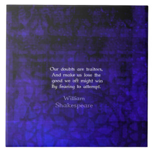 William Shakespeare Zitat zum inspirierenden Mut Fliese