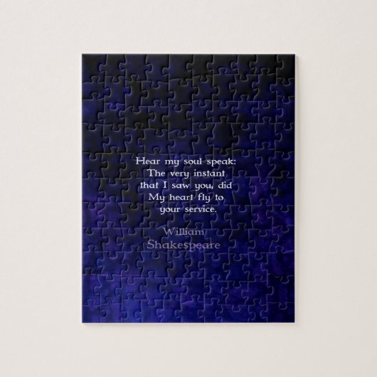 William Shakespeare Zitat zur romantischen Liebe Puzzle (Vertikal)