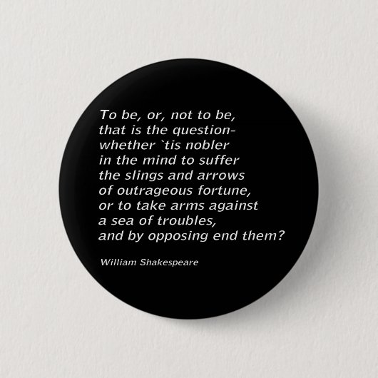 William Shakespeares "Hamlet" Button (Vorderseite)