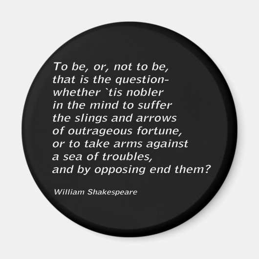 William Shakespeares "Hamlet" Magnet (Vorne)