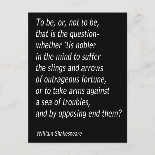 William Shakespeares "Hamlet" Postkarte (Vorderseite)