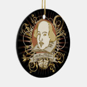 William- ShakespeareWappen (Gold) Keramik Ornament (Rechts)
