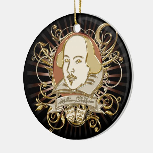 William- ShakespeareWappen (Gold) Keramik Ornament (Links)