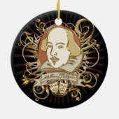 William- ShakespeareWappen (Gold) Keramik Ornament (Hinten)