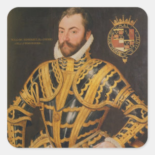 William Somerset 3rd Earl of Worcester Quadratischer Aufkleber