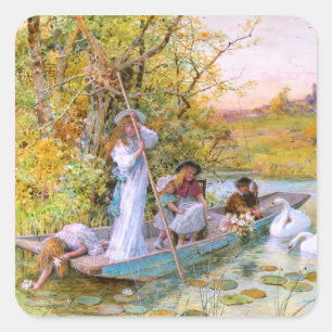 William Stephen Coleman: Die Bootfahrt Quadratischer Aufkleber