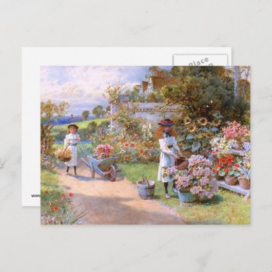 William Stephen Coleman über den Blumengarten Postkarte (Vorne/Hinten)