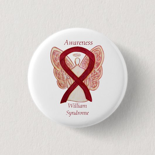 William Syndrom Angel Awareness Ribbon Buttone Button (Vorderseite)