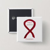 William Syndrome Custom Awareness Ribbon Buttone Button (Vorne & Hinten)