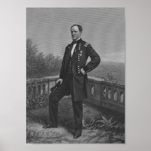 William Tecumseh Sherman Graved Portrait Poster (Vorne)