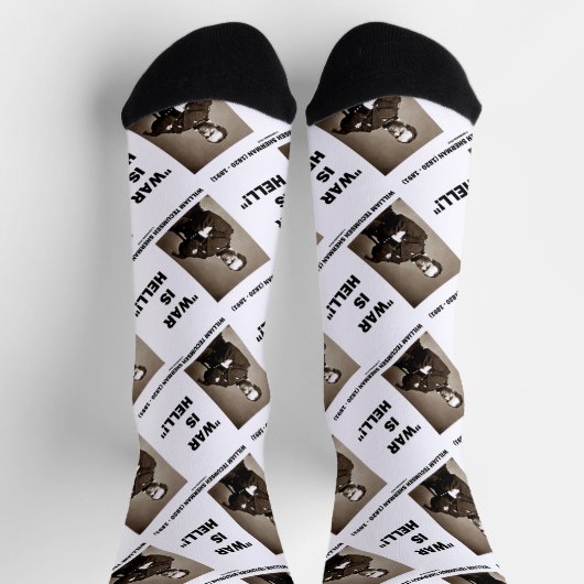 William Tecumseh Sherman War Is Hell Quote Socken (Oben)
