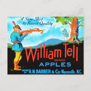 William Tell Apples Postkarte