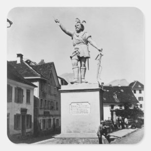 William Tell-Statue, c.1860-90 Quadratischer Aufkleber