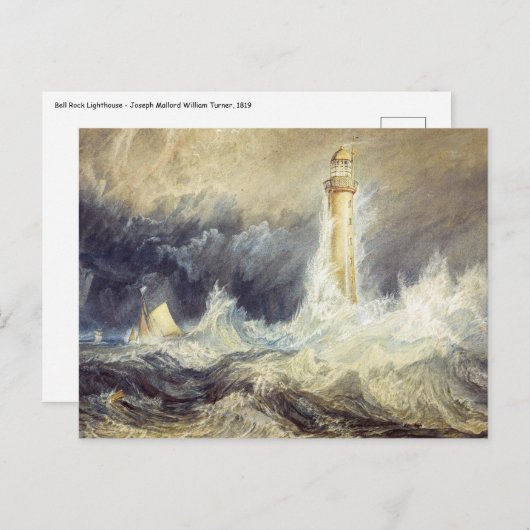 William Turner - Bell Rock Lighthouse Postkarte (Vorne/Hinten)