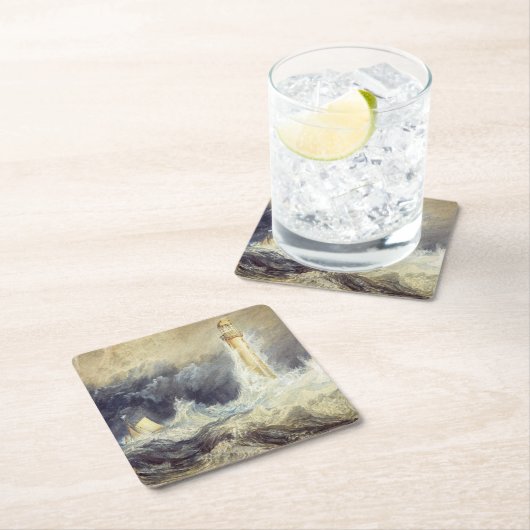 William Turner - Bell Rock Lighthouse Rechteckiger Pappuntersetzer (Vor Ort)