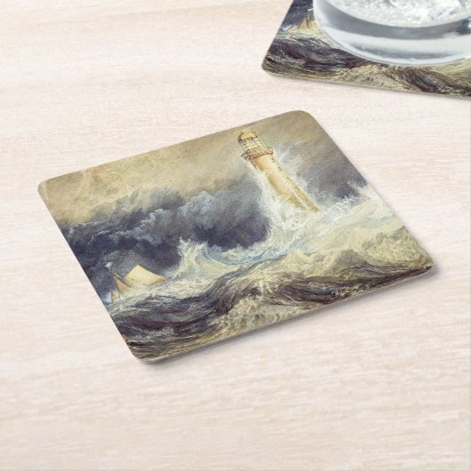 William Turner - Bell Rock Lighthouse Rechteckiger Pappuntersetzer (angewinkelt)