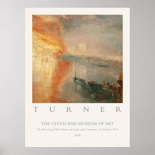 William Turner Burning Houses Lords Commons 1834 Poster (Vorne)