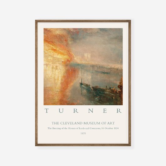William Turner Burning Houses Lords Commons 1834 Poster
