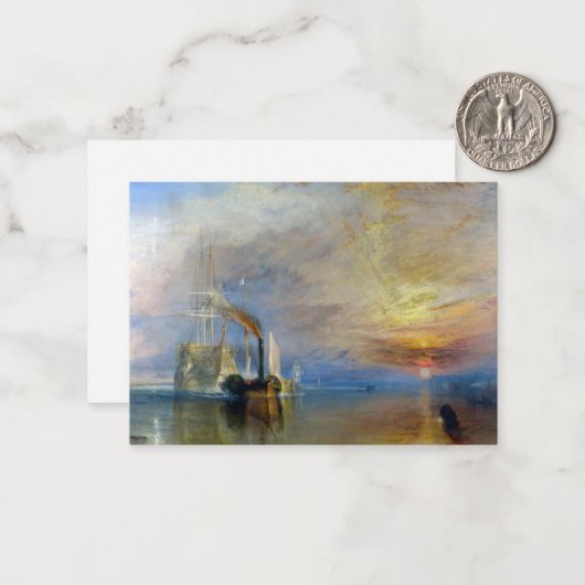 William Turner - Der Kampftemeraire Mitteilungskarte (Vorderseite/Rückseite Beispiel)