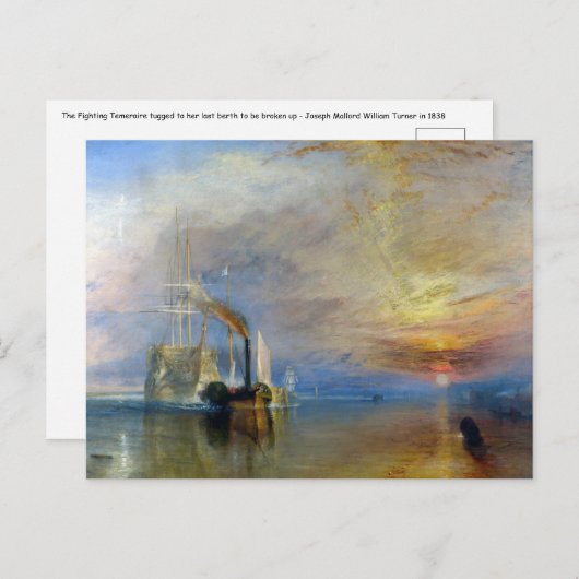 William Turner - Der Kampftemeraire Postkarte (Vorne/Hinten)