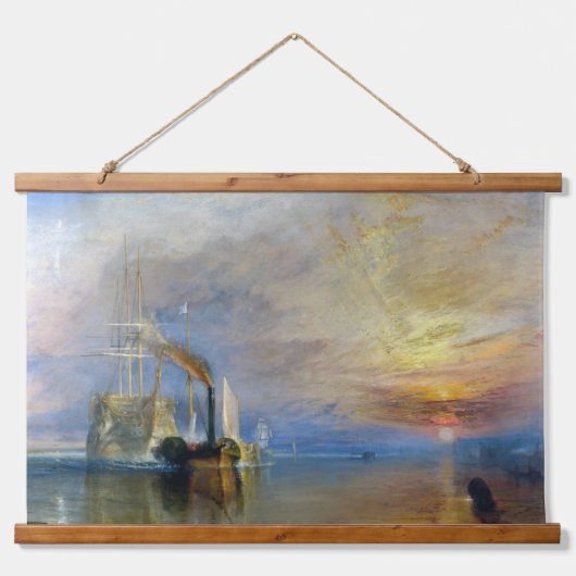 William Turner - Der Kampftemeraire Wandteppich Mit Holzrahmen (Vorne)
