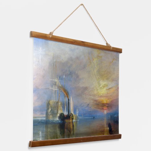 William Turner - Der Kampftemeraire Wandteppich Mit Holzrahmen (Gewinkelt)