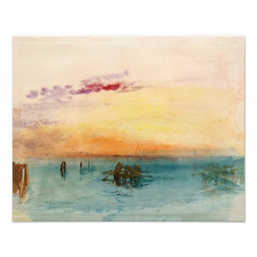William Turner - Die Lagune bei Venedig bei Sonnen Fotodruck (Vorne)