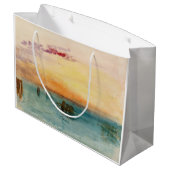 William Turner - Die Lagune bei Venedig bei Sonnen Große Geschenktüte (Rückseite Schrägansicht)