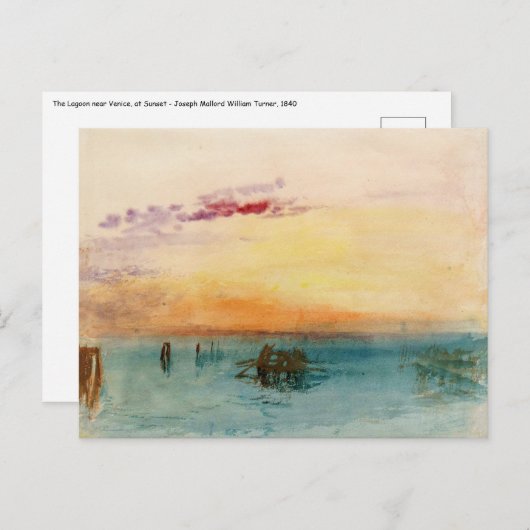 William Turner - Die Lagune bei Venedig bei Sonnen Postkarte (Vorne/Hinten)