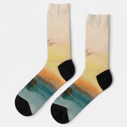 William Turner - Die Lagune bei Venedig bei Sonnen Socken (Linkes Detail)