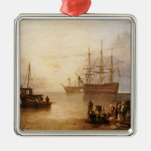 William Turner - Die Sonne geht durch Dunst unter Ornament Aus Metall