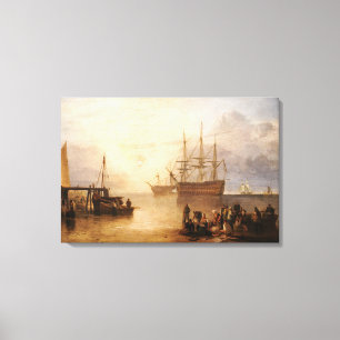 William Turner - Die Sonnenlandschaft durch Vapor Leinwanddruck