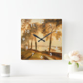 William Turner - Mortlake Terrace Quadratische Wanduhr (Zuhause)