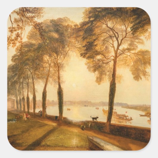 William Turner - Mortlake Terrace Quadratischer Aufkleber (Vorderseite)