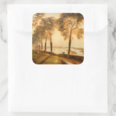 William Turner - Mortlake Terrace Quadratischer Aufkleber (Tasche)