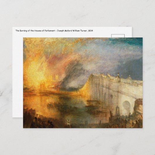 William Turner - The Burning of the Parliament Postkarte (Vorne/Hinten)