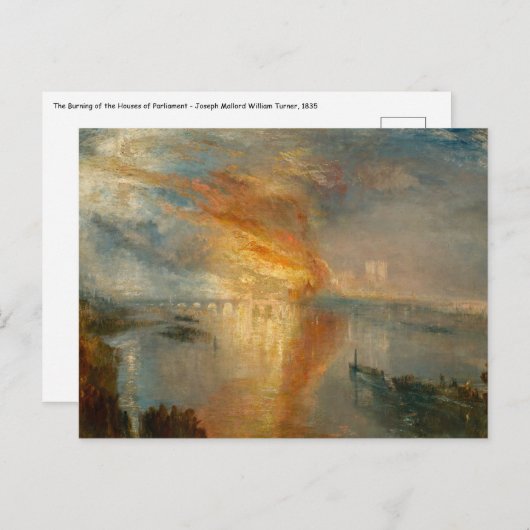 William Turner - The Burning of the Parliament Postkarte (Vorne/Hinten)